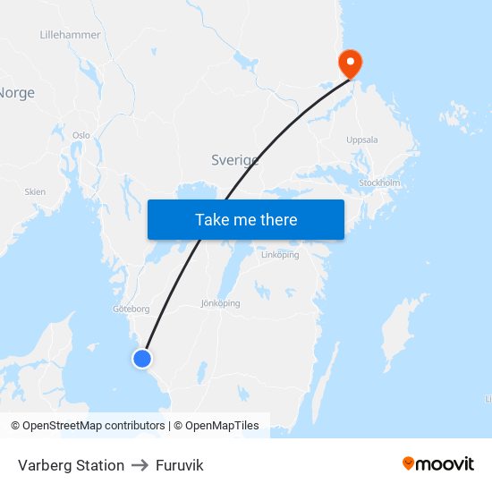 Varberg Station to Furuvik map