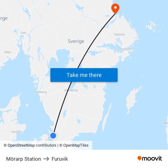 Mörarp Station to Furuvik map