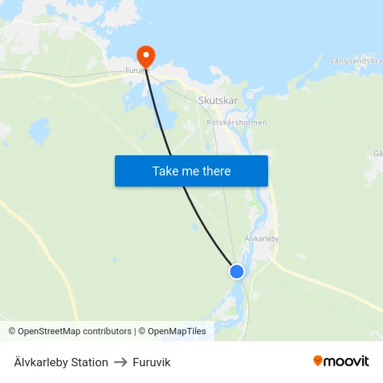 Älvkarleby Station to Furuvik map