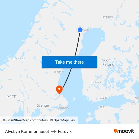 Älvsbyn Kommunhuset to Furuvik map