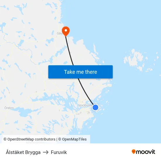 Ålstäket Brygga to Furuvik map