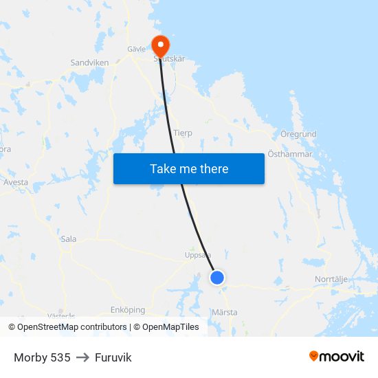 Morby 535 to Furuvik map