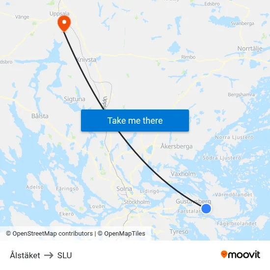 Ålstäket to SLU map