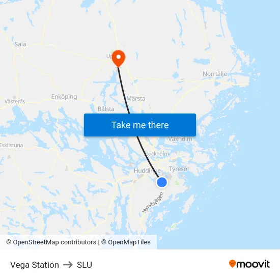 Vega Station to SLU map