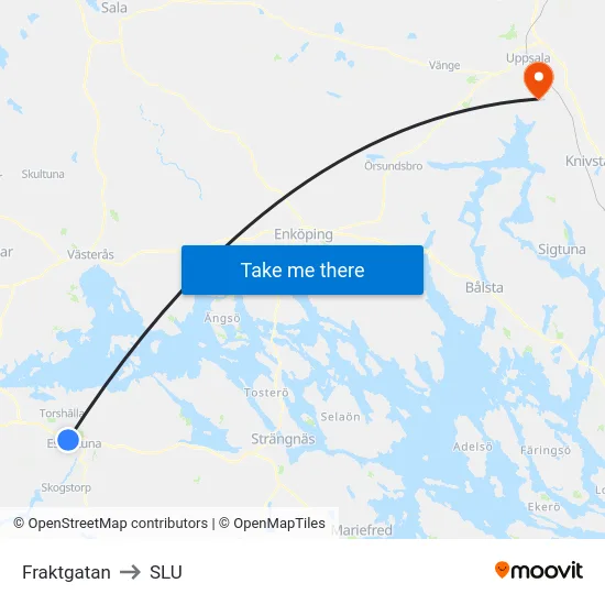 Fraktgatan to SLU map