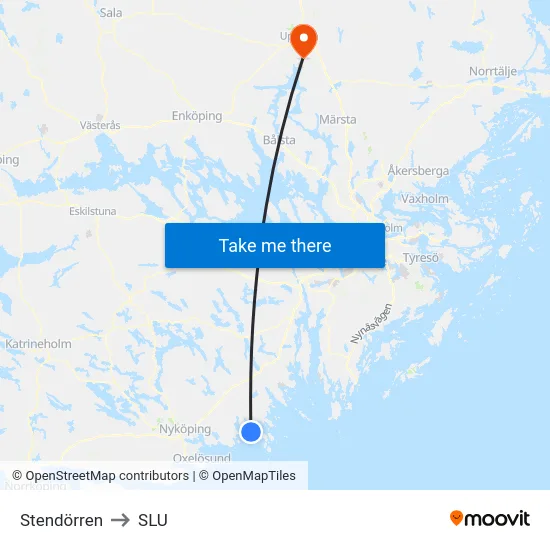 Stendörren to SLU map