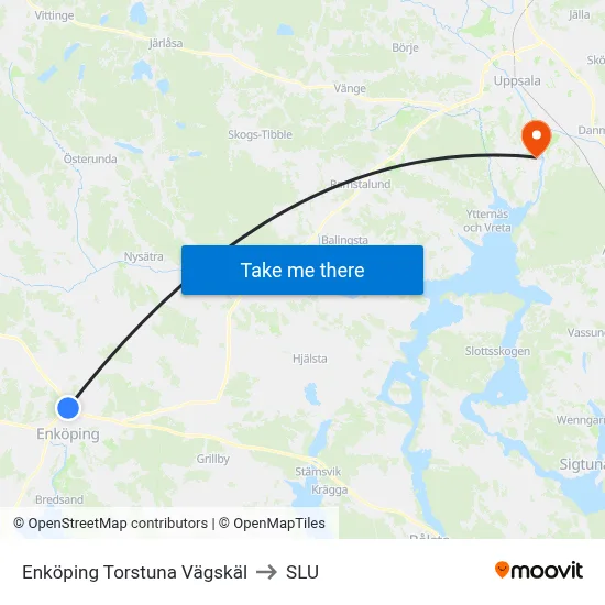 Enköping Torstuna Vägskäl to SLU map