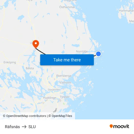 Räfsnäs to SLU map