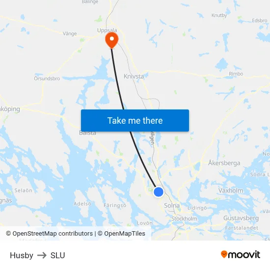 Husby to SLU map