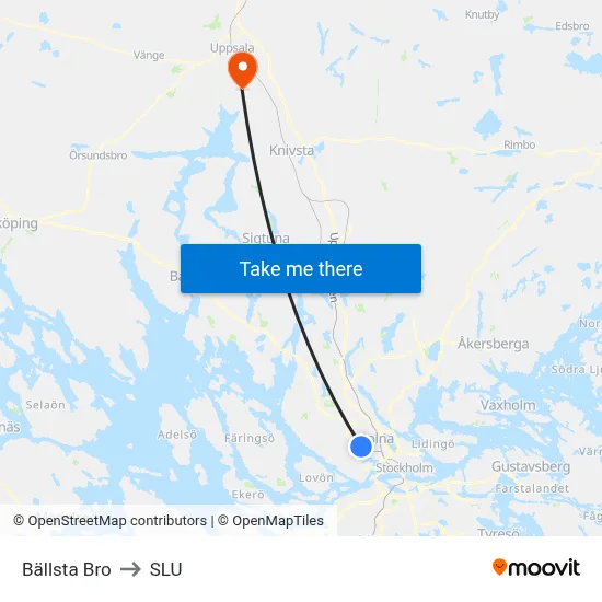 Bällsta Bro to SLU map