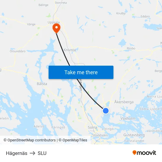 Hägernäs to SLU map