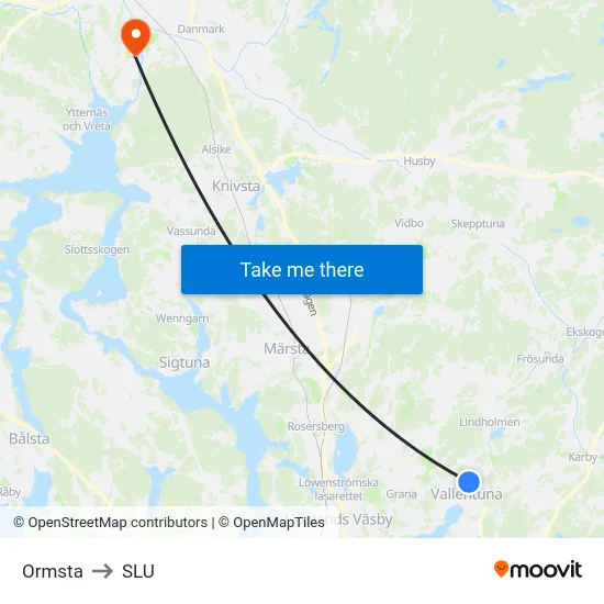 Ormsta to SLU map