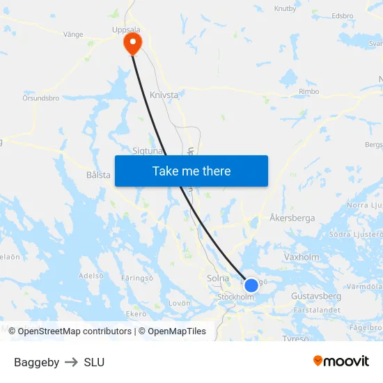 Baggeby to SLU map