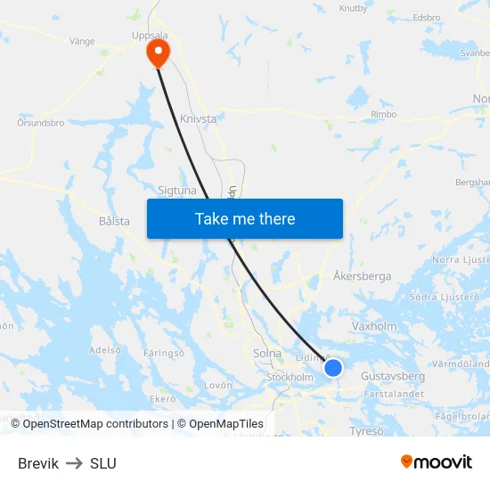 Brevik to SLU map