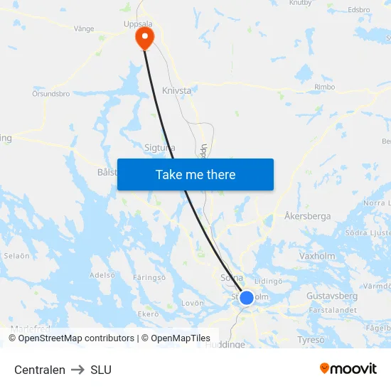 Centralen to SLU map