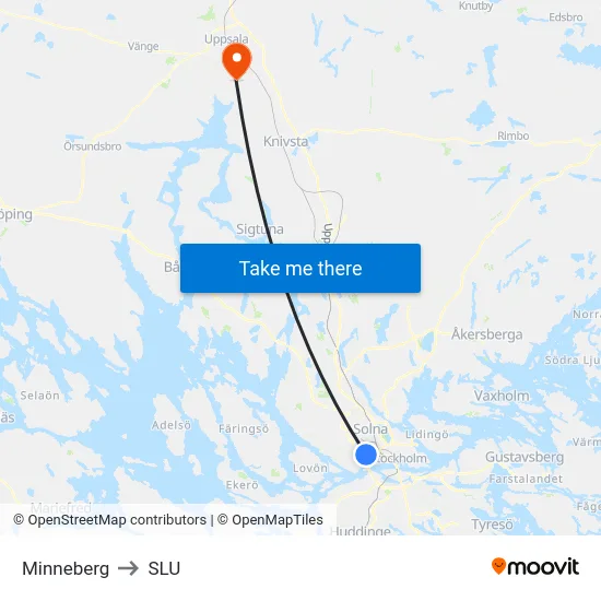 Minneberg to SLU map