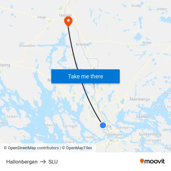 Hallonbergen to SLU map