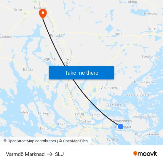 Värmdö Marknad to SLU map