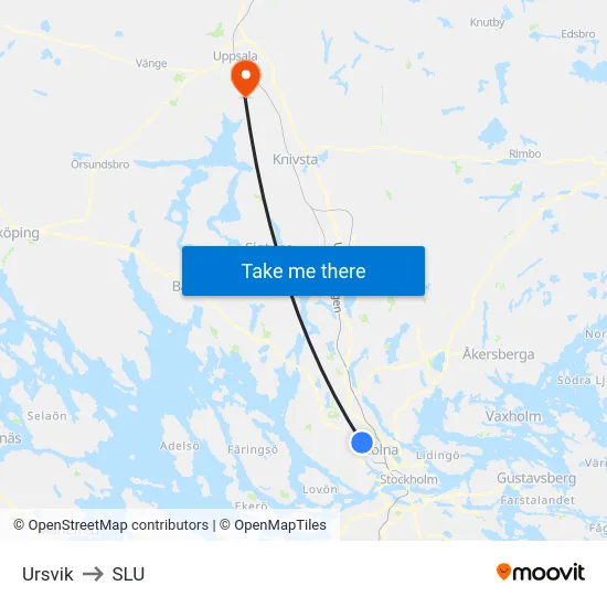 Ursvik to SLU map