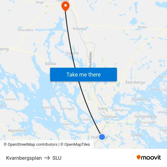 Kvarnbergsplan to SLU map