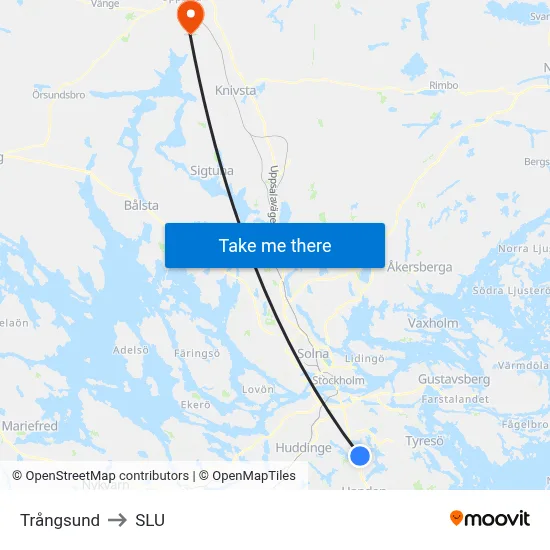 Trångsund to SLU map