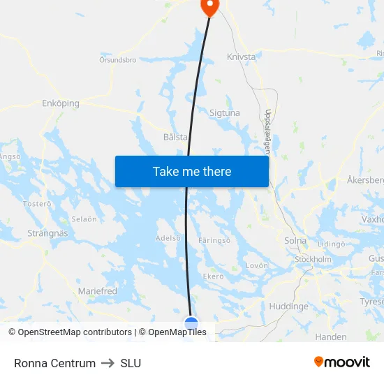 Ronna Centrum to SLU map