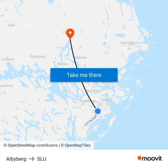Albyberg to SLU map