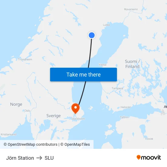 Jörn Station to SLU map