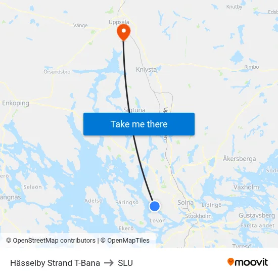 Hässelby Strand T-Bana to SLU map