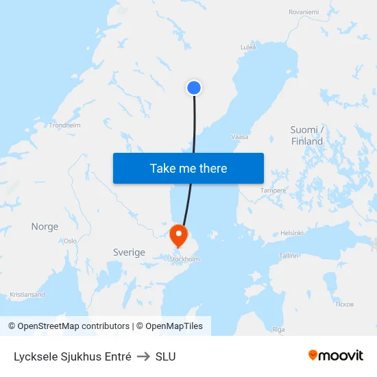 Lycksele Sjukhus Entré to SLU map