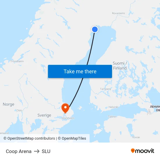 Coop Arena to SLU map