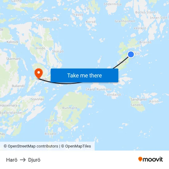 Harö to Djurö map