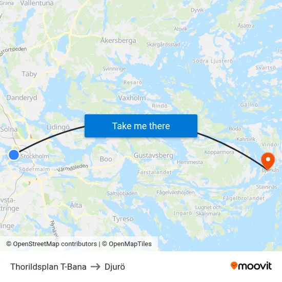Thorildsplan T-Bana to Djurö map