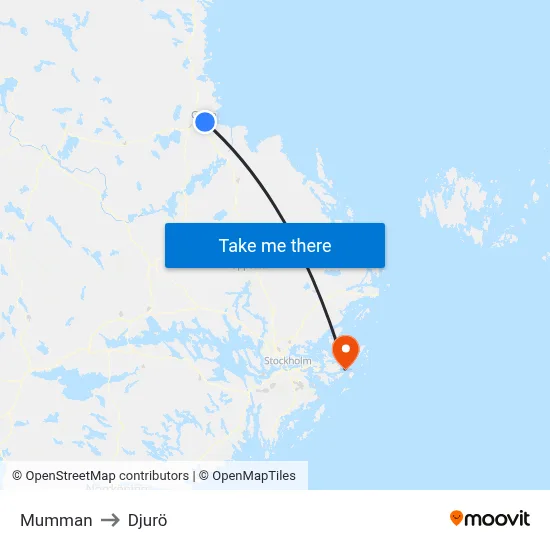 Mumman to Djurö map