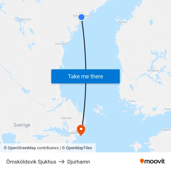 Örnsköldsvik Sjukhus to Djurhamn map