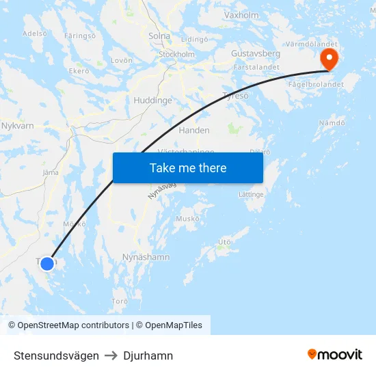 Stensundsvägen to Djurhamn map