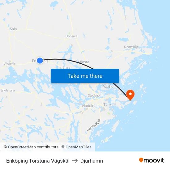 Enköping Torstuna Vägskäl to Djurhamn map