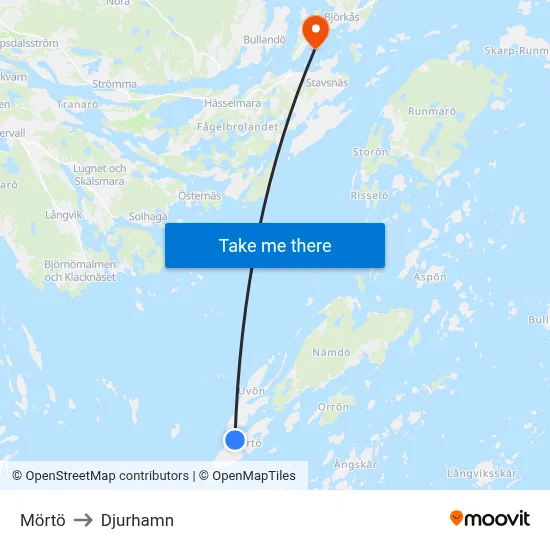 Mörtö to Djurhamn map