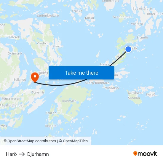 Harö to Djurhamn map