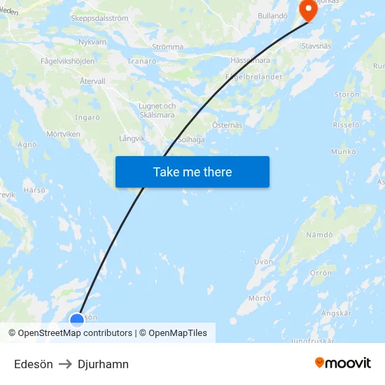 Edesön to Djurhamn map