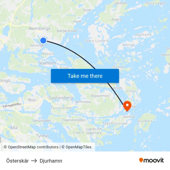Österskär to Djurhamn map