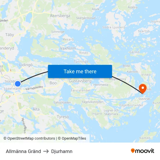 Allmänna Gränd to Djurhamn map
