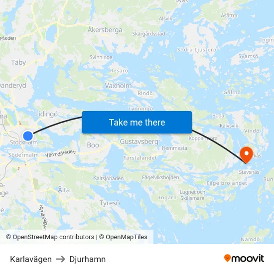Karlavägen to Djurhamn map