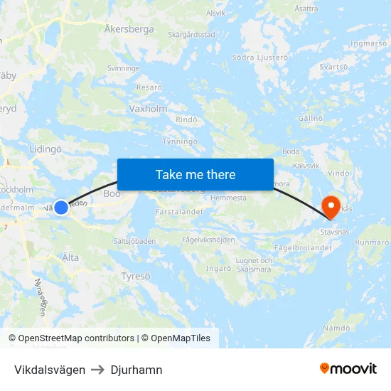 Vikdalsvägen to Djurhamn map