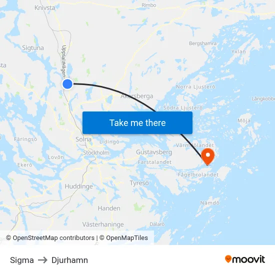 Sigma to Djurhamn map