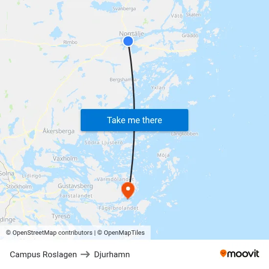 Campus Roslagen to Djurhamn map