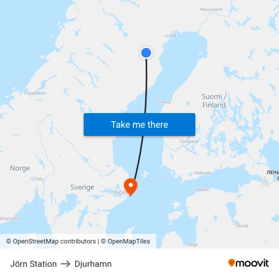 Jörn Station to Djurhamn map