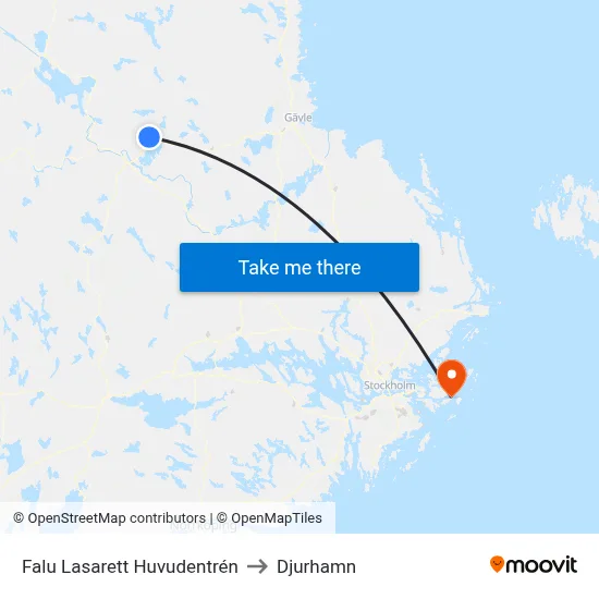 Falu Lasarett Huvudentrén to Djurhamn map