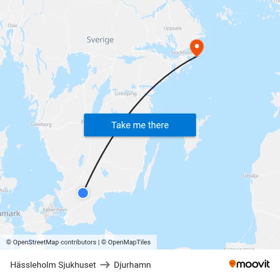 Hässleholm Sjukhuset to Djurhamn map