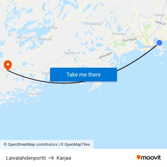 Laivalahdenportti to Karjaa map